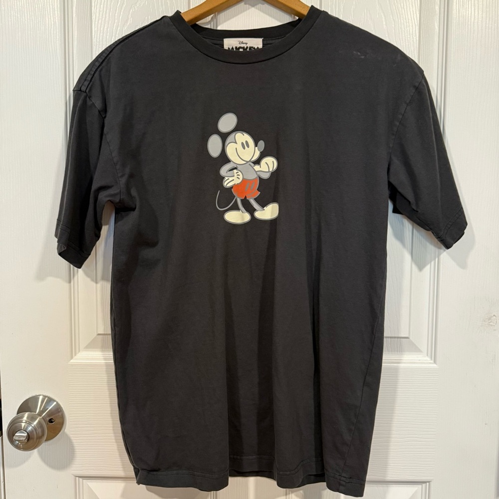 Black T-Shirt with Mickey Mouse Graphic